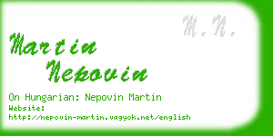 martin nepovin business card